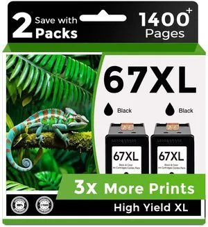 67XL Ink Cartridges Black 2 Pack Replacement for HP 67 Ink XL 6055 2827e For hp67xl hp67 2700 2700e 2855e 2752 2742e 2755 4255e 4100 4152e 4155 6000 6055e 6400 6458 6452 6455e Printer ink 67XL Ink Cartridges Black 2 Pack Replacement for HP 67 Ink XL 6055 2827e For hp67xl hp67 2700 2700e 2855e 2752 2742e 2755 4255e 4100 4152e 4155 6000 6055e 6400 6458 6452 6455e Printer ink