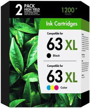63 63Xl Ink Cartridge Black and Color Combo Pack for HP 4520 3830 Printers Compatible for HP63XlBlack and Color XL for HP Envy 4520 4512 Officejet 3830 4650 5258 5255 4655 5200 Deskjet 2130 Printer 63 63Xl Ink Cartridge Black and Color Combo Pack for HP 4520 3830 Printers Compatible for HP63XlBlack and Color XL for HP Envy 4520 4512 Officejet 3830 4650 5258 5255 4655 5200 Deskjet 2130 Printer