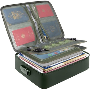 Fireproof Document Box with Lock, Waterproof Fire Safe File Bag Fire Proof Certified, Waterproof Dual Zippers, Combination Lock, Multi-Compartment Storage, File Organizer for Home Office Fireproof Document Box with Lock, Waterproof Fire Safe File Bag Fire Proof Certified, Waterproof Dual Zippers, Combination Lock, Multi-Compartment Storage, File Organizer for Home Office