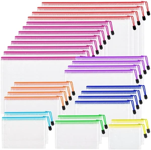 30pcs Mesh Zipper Pouch Bags, 8 Sizes Plastic zippered Storage Bags for Organizing, Clear Pouches with Zipper, Waterproof Mesh Pouch for Office Supplies, Home Organize, Travel Storage 30pcs Mesh Zipper Pouch Bags, 8 Sizes Plastic zippered Storage Bags for Organizing, Clear Pouches with Zipper, Waterproof Mesh Pouch for Office Supplies, Home Organize, Travel Storage
