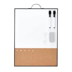 Small Whiteboard Cork-Board - 16" X 12" Portable Aluminum Black Framed Magnetic Dry Erase Board, Small Bulletin Cork Board with Holder for Office, Home and School Small Whiteboard Cork-Board - 16" X 12" Portable Aluminum Black Framed Magnetic Dry Erase Board, Small Bulletin Cork Board with Holder for Office, Home and School