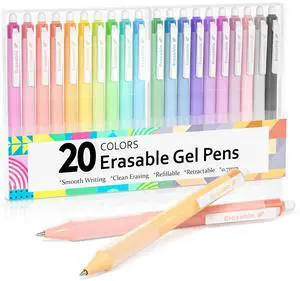 Erasable Gel Pens, 20 Colors Retractable 0.7mm Fine Point Erasable Pens Clicker for Back to School, Assorted Color Inks, Make Mistakes Disappear for Drawing Writing Planner & Crossword Puzzles Erasable Gel Pens, 20 Colors Retractable 0.7mm Fine Point Erasable Pens Clicker for Back to School, Assorted Color Inks, Make Mistakes Disappear for Drawing Writing Planner & Crossword Puzzles