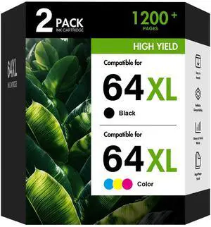 64XL 64 7855 7900e Black and Color Ink Cartridge Combo Pack for HP Printer Replacement for HP64XL XL for HP Printers Envy Photo 7855 7155 Inspire 7900e 7200e 7955e 6255 Tango (2-Pack,Black,Tri-Color) 64XL 64 7855 7900e Black and Color Ink Cartridge Combo Pack for HP Printer Replacement for HP64XL XL for HP Printers Envy Photo 7855 7155 Inspire 7900e 7200e 7955e 6255 Tango (2-Pack,Black,Tri-Color)