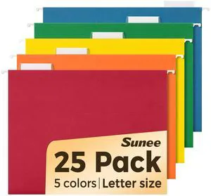 Hanging File Folders Assorted Colors, 25 Pack File Folders Letter Size with 1/5-cut Tabs, Stay Organized for Your Home and Office Bulk File and Documents Hanging File Folders Assorted Colors, 25 Pack File Folders Letter Size with 1/5-cut Tabs, Stay Organized for Your Home and Office Bulk File and Documents
