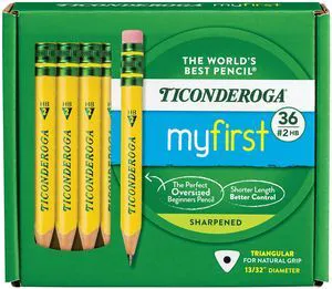 My First Short Triangular Wood-Cased Pencils, #2 HB Soft Yellow, 36 Count, Easy To Hold, For Small Hands My First Short Triangular Wood-Cased Pencils, #2 HB Soft Yellow, 36 Count, Easy To Hold, For Small Hands