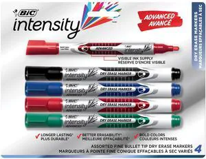 Magic Marker Dry-Erase Markers, Pocket Style, Bullet Point, Assorted, 4-Pack Pocket Style Design | Bullet Point Tip for Precise Marking | Long Lasting Ink | Assorted Colors for Versatile Use Magic Marker Dry-Erase Markers, Pocket Style, Bullet Point, Assorted, 4-Pack Pocket Style Design | Bullet Point Tip for Precise Marking | Long Lasting Ink | Assorted Colors for Versatile Use