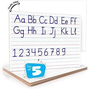 5 Pack Small Lined Dry Erase Boards, 9x12 Double Sided 5 Pcs Classroom Value Set, Smooth Learning Surface for Handwriting, Study & Homeschool Supply, Easy to Clean Masonite Board 5 Pack Small Lined Dry Erase Boards, 9x12 Double Sided 5 Pcs Classroom Value Set, Smooth Learning Surface for Handwriting, Study & Homeschool Supply, Easy to Clean Masonite Board