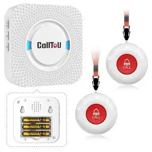 Wireless Caregiver Pager 2 Call Buttons+1 Battery-Powered Receivers Easy Setup, Loud Whole-Home Alerts, Peace of Mind, Waterproof Call Button for Elderly, Seniors, Patients and Home Caregivers Wireless Caregiver Pager 2 Call Buttons+1 Battery-Powered Receivers Easy Setup, Loud Whole-Home Alerts, Peace of Mind, Waterproof Call Button for Elderly, Seniors, Patients and Home Caregivers