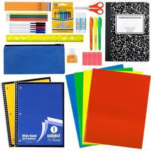 School Supplies Kit 45 Piece Grades K-12 Back to School Essentials, Includes Folders Notebooks Pencils Pens and Much More School Supplies Kit 45 Piece Grades K-12 Back to School Essentials, Includes Folders Notebooks Pencils Pens and Much More