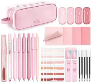 Cute Aesthetic Pink School Supplies Kit for Girls College Supplies and Nursing Essentials Pens, Highlighters, Mechanical Pencils, Sticky Notes for Students, Journaling Cute Aesthetic Pink School Supplies Kit for Girls College Supplies and Nursing Essentials Pens, Highlighters, Mechanical Pencils, Sticky Notes for Students, Journaling