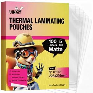 Matte Thermal Laminating Pouches 9 x 11.5 Inches 5 Mil Thick Matte Finish 100 Sheets Large Package Fitted for Letter Size Laminating Sheets 8.5 x 11 Matte Thermal Laminating Pouches 9 x 11.5 Inches 5 Mil Thick Matte Finish 100 Sheets Large Package Fitted for Letter Size Laminating Sheets 8.5 x 11