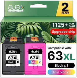 63XL Ink Cartridge Combo Pack Replacement for HP Ink 63 63XL Ink Cartridges 63XL Ink Cartridges Black and Color for Offic 3830 4650 5255 5258 4655 4652 3833 Envy 4520 4512 DeskJet 1112 3630 (2 Pack 63XL Ink Cartridge Combo Pack Replacement for HP Ink 63 63XL Ink Cartridges 63XL Ink Cartridges Black and Color for Offic 3830 4650 5255 5258 4655 4652 3833 Envy 4520 4512 DeskJet 1112 3630 (2 Pack