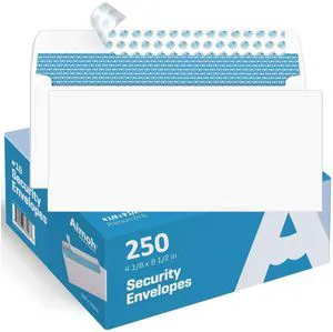 #10 Business Envelopes Letter Size Windowless Self Seal Security 250ct Premium EnveGuard Security Tint, Ultra Strong Quick Seal Closure, White, 24LB Paper, 4-1/8 x 9-1/2 in, 250 Count (34010) #10 Business Envelopes Letter Size Windowless Self Seal Security 250ct Premium EnveGuard Security Tint, Ultra Strong Quick Seal Closure, White, 24LB Paper, 4-1/8 x 9-1/2 in, 250 Count (34010)