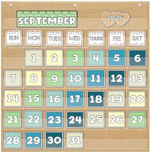 Classroom Monthly Calendar Pocket Chart for 2.75 * 2.75 Cards,Homeschool Supplies and Classroom Must Haves! Only Chart (Brown) Classroom Monthly Calendar Pocket Chart for 2.75 * 2.75 Cards,Homeschool Supplies and Classroom Must Haves! Only Chart (Brown)