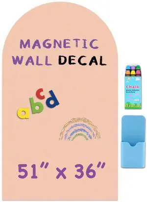 Large Arch Magnetic Wall Decal - 51" x 36" Matte Finish Chalkboard Sticker for Wall - Magnetic Board for Home(Camel Blush) Large Arch Magnetic Wall Decal - 51" x 36" Matte Finish Chalkboard Sticker for Wall - Magnetic Board for Home(Camel Blush)