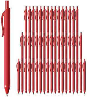 Red Ink Pens Bulk 50 Pack 1.0mm Ballpoint Pen for Smooth Writing Medium Point No Bleed Retractable Click Pens for Office School College Work, Servers Teachers (Red) Red Ink Pens Bulk 50 Pack 1.0mm Ballpoint Pen for Smooth Writing Medium Point No Bleed Retractable Click Pens for Office School College Work, Servers Teachers (Red)