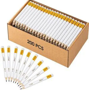 Golf Pencils with Eraser Mini, #2 HB Half, 200 Count, Pre-Sharpened 4" Small Pencils Bulk, Wood Cased Short for Classroom, Office, School, Wedding and Party Game Golf Pencils with Eraser Mini, #2 HB Half, 200 Count, Pre-Sharpened 4" Small Pencils Bulk, Wood Cased Short for Classroom, Office, School, Wedding and Party Game