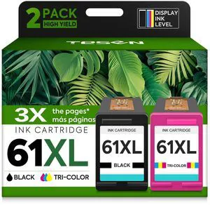 61XL Ink Cartridges Replacement for HP 61 XL Ink Cartridge Combo Pack Compatible for HP Envy 5530 4500 4502 5535 Deskjet 2540 2541 3050 3510 1510 OfficeJet 4630 4632 Printer (Black and Color) 61XL Ink Cartridges Replacement for HP 61 XL Ink Cartridge Combo Pack Compatible for HP Envy 5530 4500 4502 5535 Deskjet 2540 2541 3050 3510 1510 OfficeJet 4630 4632 Printer (Black and Color)
