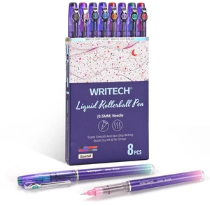 Liquid Ink Rollerball Pens: 8ct Assorted Colors Extra Fine Point Tip 0.5mm Roller Ball Rolling Pen for Smooth Writing Coloring Drawing Journaling No Bleed & Smear &Smudge Multi Colored Liquid Ink Rollerball Pens: 8ct Assorted Colors Extra Fine Point Tip 0.5mm Roller Ball Rolling Pen for Smooth Writing Coloring Drawing Journaling No Bleed & Smear &Smudge Multi Colored