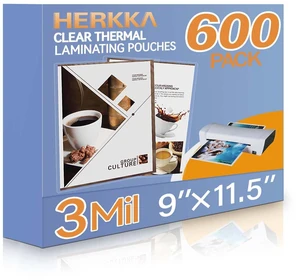 600 Pack Laminating Sheets, Holds 8.5 x 11 Inch Sheets, 3 Mil Clear Thermal Laminating Pouches 9 x 11.5 Inch Lamination Sheet Paper for Laminator, Round Corner Letter Size 600 Pack Laminating Sheets, Holds 8.5 x 11 Inch Sheets, 3 Mil Clear Thermal Laminating Pouches 9 x 11.5 Inch Lamination Sheet Paper for Laminator, Round Corner Letter Size