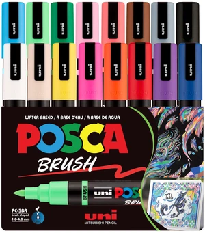 ® PC-5BR Brush Tip Paint Markers, 16 Count Reversible Brush Set Tip size 1.04.0 mm, Water-Based Opaque Paint Pens for Lettering, Calligraphy, Coloring, Crafts & Art Projects ® PC-5BR Brush Tip Paint Markers, 16 Count Reversible Brush Set Tip size 1.04.0 mm, Water-Based Opaque Paint Pens for Lettering, Calligraphy, Coloring, Crafts & Art Projects