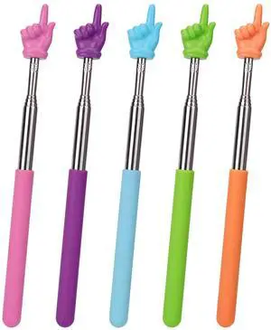 Extendable Finger Pointer Stick, Collapsible Telescoping Long Hand Pointing Stick for Presentations, Retractable Presenter Pointer for Meetings Seminars Training, 5 Pack Extendable Finger Pointer Stick, Collapsible Telescoping Long Hand Pointing Stick for Presentations, Retractable Presenter Pointer for Meetings Seminars Training, 5 Pack
