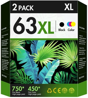 63XL Ink Cartridge Combo Pack Replacement for HP Ink 63 Black and Color 63XL 63 Ink Cartridges for HP Printers Work for OfficeJet 3830 4650 5255 3833 DeskJet 1112 3630 3634 Envy 4510 4520 (2 Pack) 63XL Ink Cartridge Combo Pack Replacement for HP Ink 63 Black and Color 63XL 63 Ink Cartridges for HP Printers Work for OfficeJet 3830 4650 5255 3833 DeskJet 1112 3630 3634 Envy 4510 4520 (2 Pack)