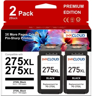 275XL Black Ink Cartridge Replacement for Canon PG-275 275XL PG275 275 XL Work with Canon PG-275XL PIXMA TR4720 TS3522 TR4700 TS3520 TS3722 TS3500 TR4722 Printer Ink - High Capacity 2PK 275XL Black Ink Cartridge Replacement for Canon PG-275 275XL PG275 275 XL Work with Canon PG-275XL PIXMA TR4720 TS3522 TR4700 TS3520 TS3722 TS3500 TR4722 Printer Ink - High Capacity 2PK