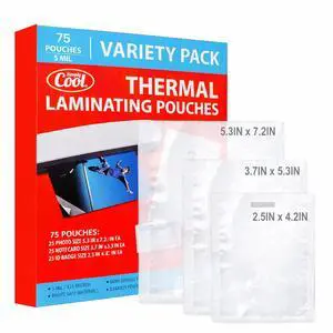5 Mil Thermal Laminating Sheets Pouches 75ct for Laminator Thermal Laminating Pouches for Photo, Card, Notecard Sizes, for Office and School Supplies, Fits all Laminator Machine 5 Mil Thermal Laminating Sheets Pouches 75ct for Laminator Thermal Laminating Pouches for Photo, Card, Notecard Sizes, for Office and School Supplies, Fits all Laminator Machine