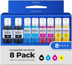 8 Pack Compatible for EPT542 Ink Refill Bottles ET-5850 ET-5150 ET-5170 Replacement for EPT542 Ink for ET-5850 ET-5150 ET-5170 ET-16650 ET-5800 ET-16600 ET-5880 ET-5180 ST-C8000 (2BK 2C 2M 2Y) 8 Pack Compatible for EPT542 Ink Refill Bottles ET-5850 ET-5150 ET-5170 Replacement for EPT542 Ink for ET-5850 ET-5150 ET-5170 ET-16650 ET-5800 ET-16600 ET-5880 ET-5180 ST-C8000 (2BK 2C 2M 2Y)