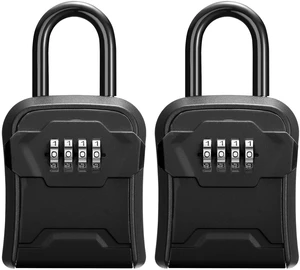 Key Lock Box for House Keys Combination Lockbox with Code, 2 Black For Contractors Guest Realtor Security Storage, Apartment Doorknob, Resettable, Weatherproof, Combination, High-capacity Key Lock Box for House Keys Combination Lockbox with Code, 2 Black For Contractors Guest Realtor Security Storage, Apartment Doorknob, Resettable, Weatherproof, Combination, High-capacity