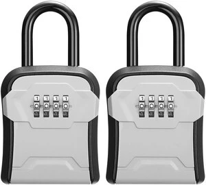 Key Lock Box for House Keys Combination Lockbox with Code, 2 Gray For Contractors Guest Realtor Security Storage, Apartment Doorknob, Resettable, Weatherproof, Combination, High-capacity Key Lock Box for House Keys Combination Lockbox with Code, 2 Gray For Contractors Guest Realtor Security Storage, Apartment Doorknob, Resettable, Weatherproof, Combination, High-capacity