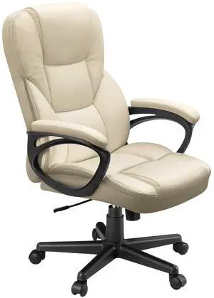 Office Executive Chair High Back Adjustable Managerial Home Desk Chair, Swivel Computer PU Leather Chair with Lumbar Support (1, Khaki) Office Executive Chair High Back Adjustable Managerial Home Desk Chair, Swivel Computer PU Leather Chair with Lumbar Support (1, Khaki)