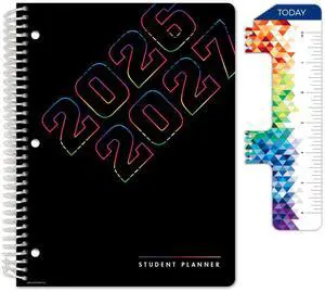 2026-2027 Middle & High School Student Planner 8.5" x 11" - Dated Weekly & Monthly Academic Planner with Ruler/Bookmark & Stickers, Ideal for Homework, Block Style, Neon Numbers 2026-2027 Middle & High School Student Planner 8.5" x 11" - Dated Weekly & Monthly Academic Planner with Ruler/Bookmark & Stickers, Ideal for Homework, Block Style, Neon Numbers