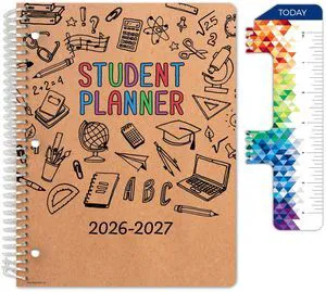 2026-2027 Middle & High School Student Planner 8.5" x 11" - Dated Weekly & Monthly Academic Planner with Ruler/Bookmark & Stickers, Ideal for Homework, Block Style, Kraft Doodles 2026-2027 Middle & High School Student Planner 8.5" x 11" - Dated Weekly & Monthly Academic Planner with Ruler/Bookmark & Stickers, Ideal for Homework, Block Style, Kraft Doodles