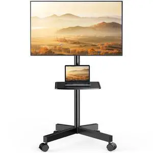 Rolling TV Stand for 23-63 Inch Flat/Curved Screen TVs up to 88 lbs, Mobile TV Stand on Wheels, Portable TV Stand with Tilt & Height Adjustable,Outdoor TV Stand Max VESA 400x400mm Rolling TV Stand for 23-63 Inch Flat/Curved Screen TVs up to 88 lbs, Mobile TV Stand on Wheels, Portable TV Stand with Tilt & Height Adjustable,Outdoor TV Stand Max VESA 400x400mm