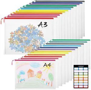 24pcs Mesh Zipper Pouch Bags, 12 Colors Extra Large 12PCS A3 and 12pcs A4, Puzzle Bag for Organizing, Classroom Must Have Storage Bag, File Bags for School, Board Games and Office Supplies 24pcs Mesh Zipper Pouch Bags, 12 Colors Extra Large 12PCS A3 and 12pcs A4, Puzzle Bag for Organizing, Classroom Must Have Storage Bag, File Bags for School, Board Games and Office Supplies