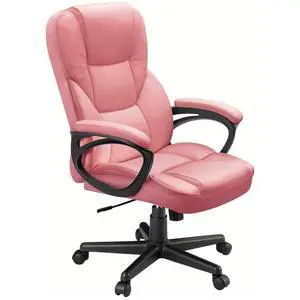 Office Executive Chair High Back Adjustable Managerial Home Desk Chair, Swivel Computer PU Leather Chair with Lumbar Support (1, Pink) Office Executive Chair High Back Adjustable Managerial Home Desk Chair, Swivel Computer PU Leather Chair with Lumbar Support (1, Pink)
