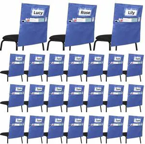 24 PCS Chair Pockets for Classrooms,19.5"x16.5" Seat Sacks for Classroom Chairs K-2,Classroom,School, and Home Seating Storage 24 PCS Chair Pockets for Classrooms,19.5"x16.5" Seat Sacks for Classroom Chairs K-2,Classroom,School, and Home Seating Storage