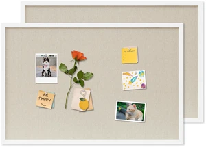 Cork Board with Linen White 2Pack,Bulletin Board 30"x20" Hanging Corkboards for Office Home School Message Board or Vision Board Decoration Cork Board with Linen White 2Pack,Bulletin Board 30"x20" Hanging Corkboards for Office Home School Message Board or Vision Board Decoration