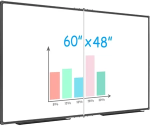 Large Foldable White Board 60 x 48 Inches, Dry Erase Magnetic White Board, Black Aluminum Frame with 2 Detachable Marker Trays Wall Mounted Board for Office Home and School Large Foldable White Board 60 x 48 Inches, Dry Erase Magnetic White Board, Black Aluminum Frame with 2 Detachable Marker Trays Wall Mounted Board for Office Home and School