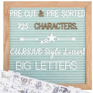 Blue Felt Letter Board - 10x10 Inch, Pre Cut & Sorted 725 Letters, First Day of School Sign, Changeable Message Board for Classroom & Farmhouse Wall Decor Blue Felt Letter Board - 10x10 Inch, Pre Cut & Sorted 725 Letters, First Day of School Sign, Changeable Message Board for Classroom & Farmhouse Wall Decor