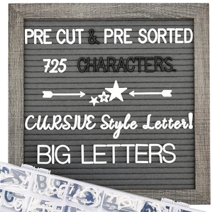 Grey Felt Letter Board - 10x10 Inch, Pre Cut 725 Letters, First Day of School, Classroom Decor, Baby Announcements Grey Felt Letter Board - 10x10 Inch, Pre Cut 725 Letters, First Day of School, Classroom Decor, Baby Announcements