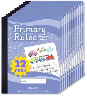 Primary Composition Notebook K-2, Drawing Space, 200 Pages 100 Sheets, 9.75 x 7.5 in, Draw and Write Primary Composition book, Kindergarten Writing Journal Primary Composition Notebook K-2, Drawing Space, 200 Pages 100 Sheets, 9.75 x 7.5 in, Draw and Write Primary Composition book, Kindergarten Writing Journal