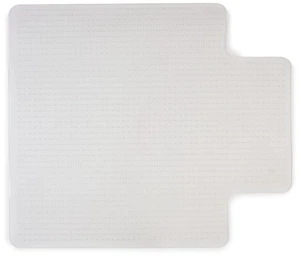 Office Chair Mat, Clear, 45x53 Inch, Medium-Pile Carpet, with Lip Extended under-desk coverage and smooth glide for carpeted office floors Office Chair Mat, Clear, 45x53 Inch, Medium-Pile Carpet, with Lip Extended under-desk coverage and smooth glide for carpeted office floors