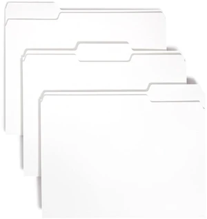 Standard File Folders, 100 Count, White, 1/3-Cut Tabs, Letter Size (12843) Standard File Folders, 100 Count, White, 1/3-Cut Tabs, Letter Size (12843)