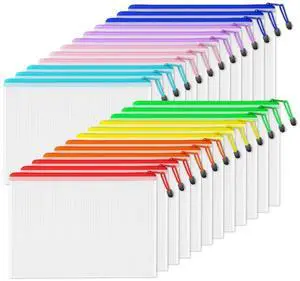 Plastic Mesh Zipper Pouch 11x16 in (8 Colors, 24 Packs),Extra Large Water-Resistant Zip Bag for School Office Supplies, Puzzles & Games Organizing Storage Plastic Mesh Zipper Pouch 11x16 in (8 Colors, 24 Packs),Extra Large Water-Resistant Zip Bag for School Office Supplies, Puzzles & Games Organizing Storage