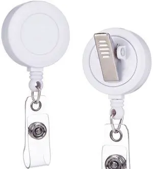 Badge Reel, ID Badge Holder Retractable Clip, White, Bulk 25 Pack with 360° Swivel Alligator Clip, 30-Inch Nylon Cord, Simple, Lightweight, Name Tag Holder for Nurse, Office Worker, Teacher Badge Reel, ID Badge Holder Retractable Clip, White, Bulk 25 Pack with 360° Swivel Alligator Clip, 30-Inch Nylon Cord, Simple, Lightweight, Name Tag Holder for Nurse, Office Worker, Teacher