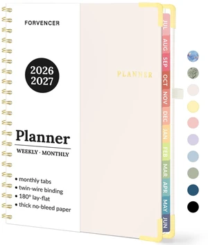 Academic Planner 2026-2027, Weekly & Monthly Hardcover Planner A4 Calendar Planner July 2026-June 2027, 8.5" X 11" Daily Agenda, School Office Notebook Teacher Student Organizer, Off-white Academic Planner 2026-2027, Weekly & Monthly Hardcover Planner A4 Calendar Planner July 2026-June 2027, 8.5" X 11" Daily Agenda, School Office Notebook Teacher Student Organizer, Off-white