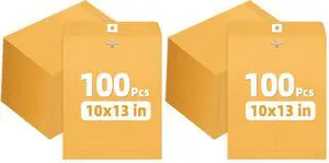 Manilla Envelops, 10"x13" Brown Kraft Envelopes with Clasp Closure, 28-lb Paper Mailing Envelopes, 100 Count Great for Filing, Storing or Mailing Documents (Pack of 2) Manilla Envelops, 10"x13" Brown Kraft Envelopes with Clasp Closure, 28-lb Paper Mailing Envelopes, 100 Count Great for Filing, Storing or Mailing Documents (Pack of 2)